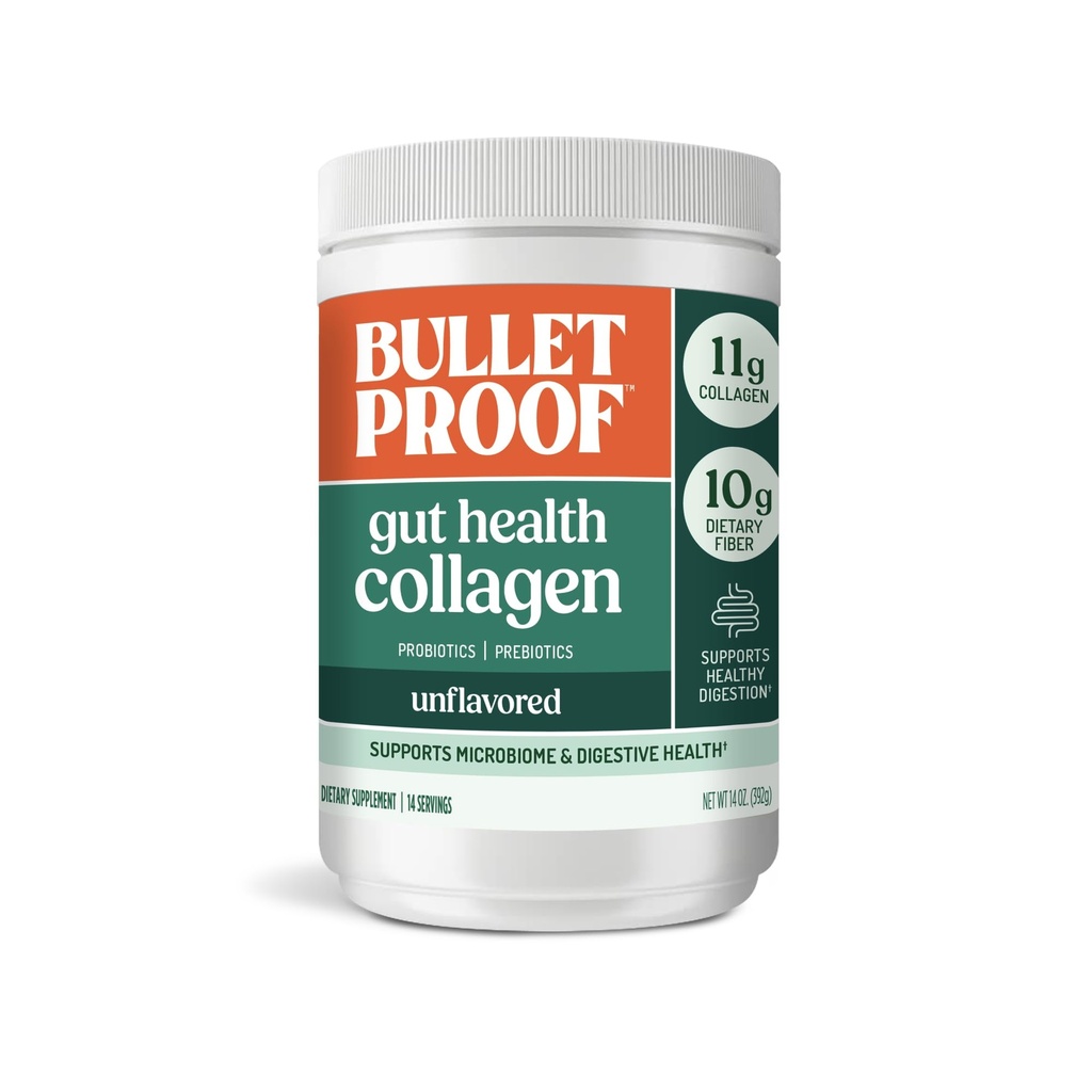 Bulletproof Unflavored Gut Health Collagen Protein, 14 Unzen, 10g Grass-Fed Collagen Peptides für Gut, Haut, Knochen und Gelenkunterstützung