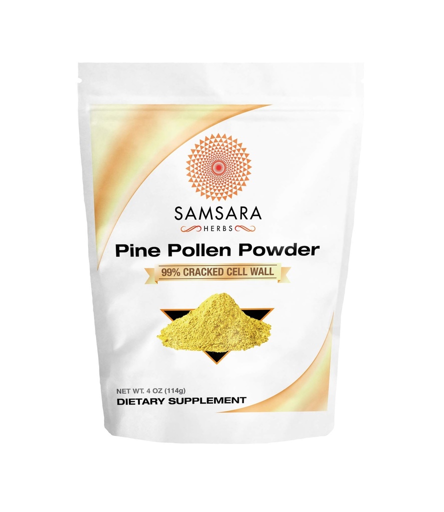 Samsara Kräuter Pine Pollen Pulver Wild Harvested - 99% Cracked Cell Wall (4oz/114g) Unterstützt gesunde Energie und Langlebigkeit