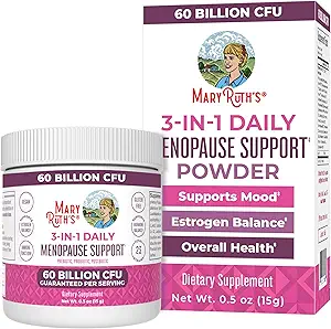 MaryRuth Organics 3-in-1 Menopause Probiotika für Frauen | Klinisch getestet | Menopause Supplement für Frauen | Hormonelle Unterstützung & Estrogen Ergänzung für Frauen| 60 Billion CFU | Allergen Frei | 0.5 oz