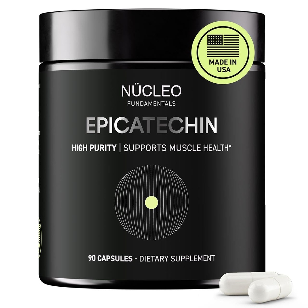 High Purity Epicatechin - 90 Capsules - Promotes Strength & Muscle Growth - Nitric Oxide Support - for Daily Performance - Epicatechin Supplements Made in USA