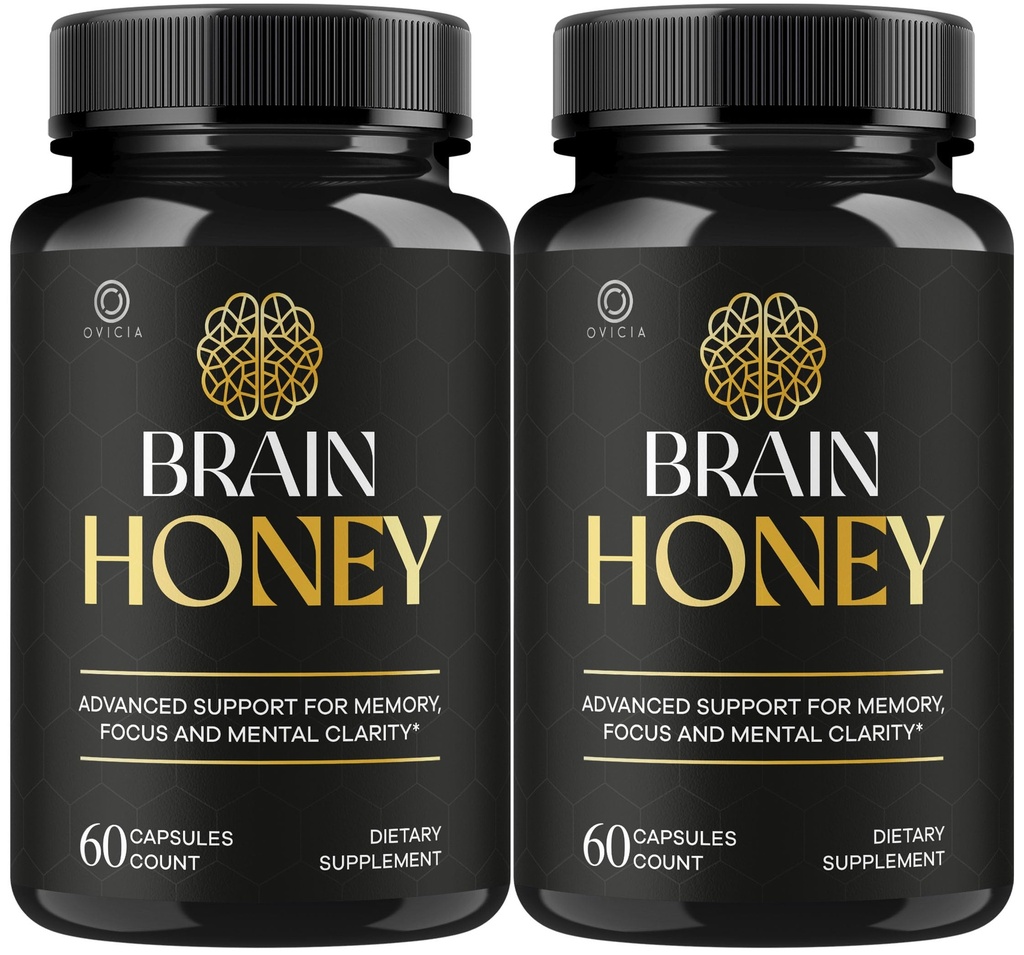 (2 Pack) Brain Honey Capsules - Official BrainHoney Advanced Support Formula All Natural Ingredients Daily Premium Pills Vitamins for Brain Health and General Wellness, 120 Capsules for 2 Months
