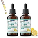 2 Packs Liposomal Red Yeast Rice with Coq10 Liquid Drops, 5-in-1 Extra Strength 1200mg Healthy Cholesterol & Heart Support with Citrus Bergamot Alpha Lipoic Acid, Citrinin-Free, 2 Month Supply
