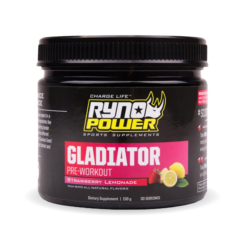 Ryno Power Gladiator Pre-Workout (30 Servings) 'Strawberry Lemonade'