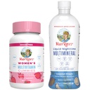 MaryRuth's Multivitamin Gummies for Women (Strawberry) & Liquid Nighttime Multimineral (Coconut, 32oz) | Clean Label Project Verified® | Vegan | Beauty, Bedtime Routine, & Overall Health