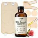 Castor Oil Pack, Organic Cotton Castor Oil Detox Pack Wrap Bundle for Gut Cleansing, Digestion Aid, Muscle Relaxation & Detox, Reusable & Comfortable