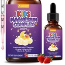 Kids Magnesium Liquid Drops-Magnesium Glycinate Liquid for Kids Supplement-w/L-theanine Omega-3 PS Zinc Vitamin B6 D3 - for Sleep Relaxation Brain Bones Immunity - 2 Fl Oz, Strawberry Flavor