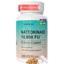 Nattokinase 10800 FU - Enzyme Activity with Ultimate Nattokinase Supplement, Enteric-Coated Capsules Aiding Digestion & Assisting Absorption - 120 Capsules