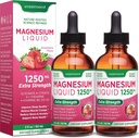 Magnesium Glycinat und Citrat Flüssigergänzung: mit Vitamin D3, K2, B6 & L-Theanin, für Muskelentspannung, Schlafunterstützung & Gesamt Wellness von Frauen - 120mL
