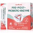 Probiotics for Gut Health, Prebiotics and Probiotics 100 Billion CFU + 15 Strains + 17 Enzymes + Postbiotic, Probiotics for Digestive Health & Bloating Relief, Gut Health for Women & Men, 30 Packets