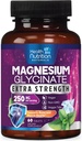 Magnesium Glycinate 250mg - 100% Chelat Magnesium für maximale Absorption - Schlafunterstützung, Muskeln, Nerven, Knochen und Herz-Gesundheit Unterstützung, beste Mag-Ergänzung, Vegan Non-GMO, 3. Partei getestet - 60 Tabletten