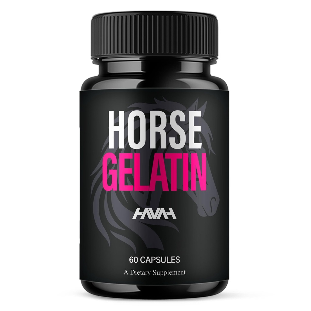 Havah Horse Gelatin Advanced Overall Support Capsules, Horse Gelatin Advanced All Natural Health Management and Overall Wellness Support Supplement Formula Pills (1 Pack - 60 Capsules)