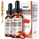 Magnesium Glycinat Flüssigkeitstropfen, 1000 mg flüssige Magnesiumergänzung mit Bromelain, Vitamin B6 C D, High Absorption Magnesium Complex für Nacht, Muskel & Energie Unterstützung, 2 Fl Oz (Pack von 2)