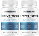 (2 Pack) Nerve Restore - Nerve Restore Advanced Formula Capsules Natural Premium Formula, Daily NerveRestore Pills Support Comfort, Nerve Restored Vitamins Health Wellness, 120 Capsules for 2 Months