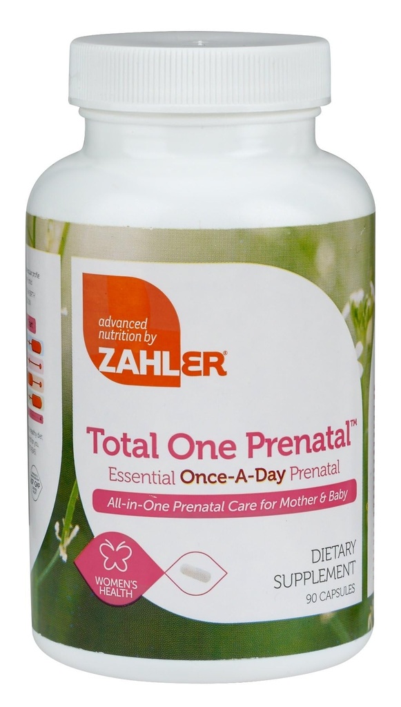 Zahler - Total One Prenatal Vitamine für Frauen (90 Count) Täglich Multi Vitamin Prenatale mit Folsäure, Eisen, Zink & 19 Andere essentielle Vitamine & Mineralstoffe - Kosher Pre Natal Multivitamin Kapseln