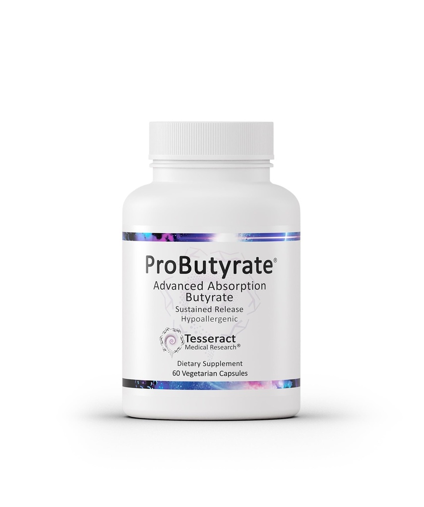 Tesseract Medical Research ProButyrate Gut Health Supplement, Butyric Acid Complex, Gastrointestinal Support Supplement, Helps Restore Balance to Stabilize Gut Microbiome, 600mg (60 Capsules)