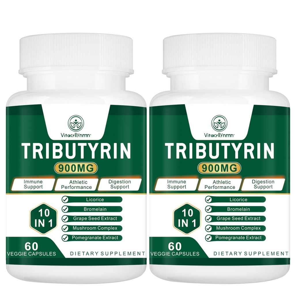 Tributyrin Supplement - Butyrate Precursor for Gut Barrier Support, Leaky Gut Support, Digestion 120 Count
