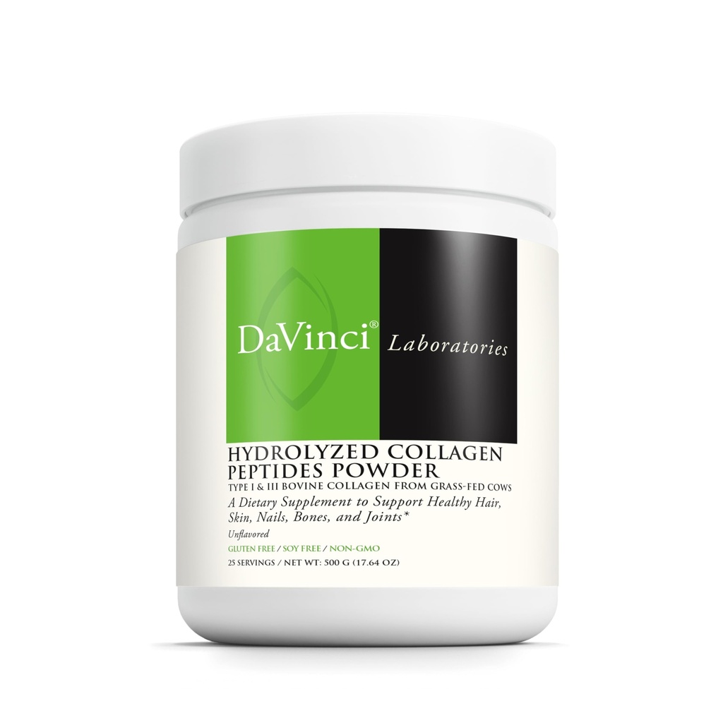 DAVINCI Laboratories Collagen Peptides - Pure Hydrolyzed Bovine Collagen Protein Powder - Gluten-Free, Non-GMO Supplement for Bone, Joint, Skin, & Gut Health - Unflavored - 500 g (25 Servings)