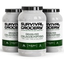 Survival Grocery Collagen Peptides Powder Grass Fed Hydrolyzed Collagen Protein Supplement, Types I & III, Unflavored, Gluten Free, Keto Friendly, Non-GMO, Dairy Free, 3kg (3 x 1kg Jugs), 99 Servings