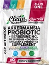 Clean Nutra Glyco Akk Akkermansia Probiotic with Berberine HCL, Hesperidin & Diosmin, Skullcap and Prebiotics Capsules, All-in-One Formula, Non-GMO, Vegan, Lab Tested, 60 Count Capsule