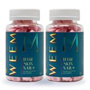 WEEM Hair Skin and Nails Gummies - Unterstützt gesundes Haar - Vegan Biotin Vitamine für Frauen und Männer unterstützt schnelleres Haarwachstum, stärkere Nägel, Gesunde Haut, Extrastärke (2)