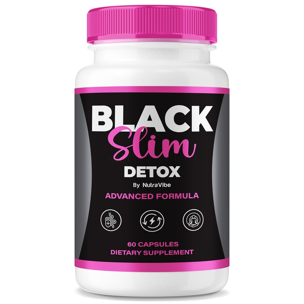 BlackSlim Detox Capsules, Pure Plant-Based Cleanse Formula | Premium Support for Energy, Shape, Body Balance & Active Fitness | Natural Easy-to-Take Pills, 30 Day Supply (60 Capsules)