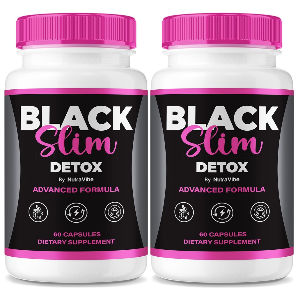 (2 Pack) BlackSlim Detox Capsules, Pure Plant-Based Cleanse Formula | Premium Support for Energy, Shape, Body Balance & Active Fitness | Natural Easy-to-Take Pills, 60 Day Supply (120 Capsules)