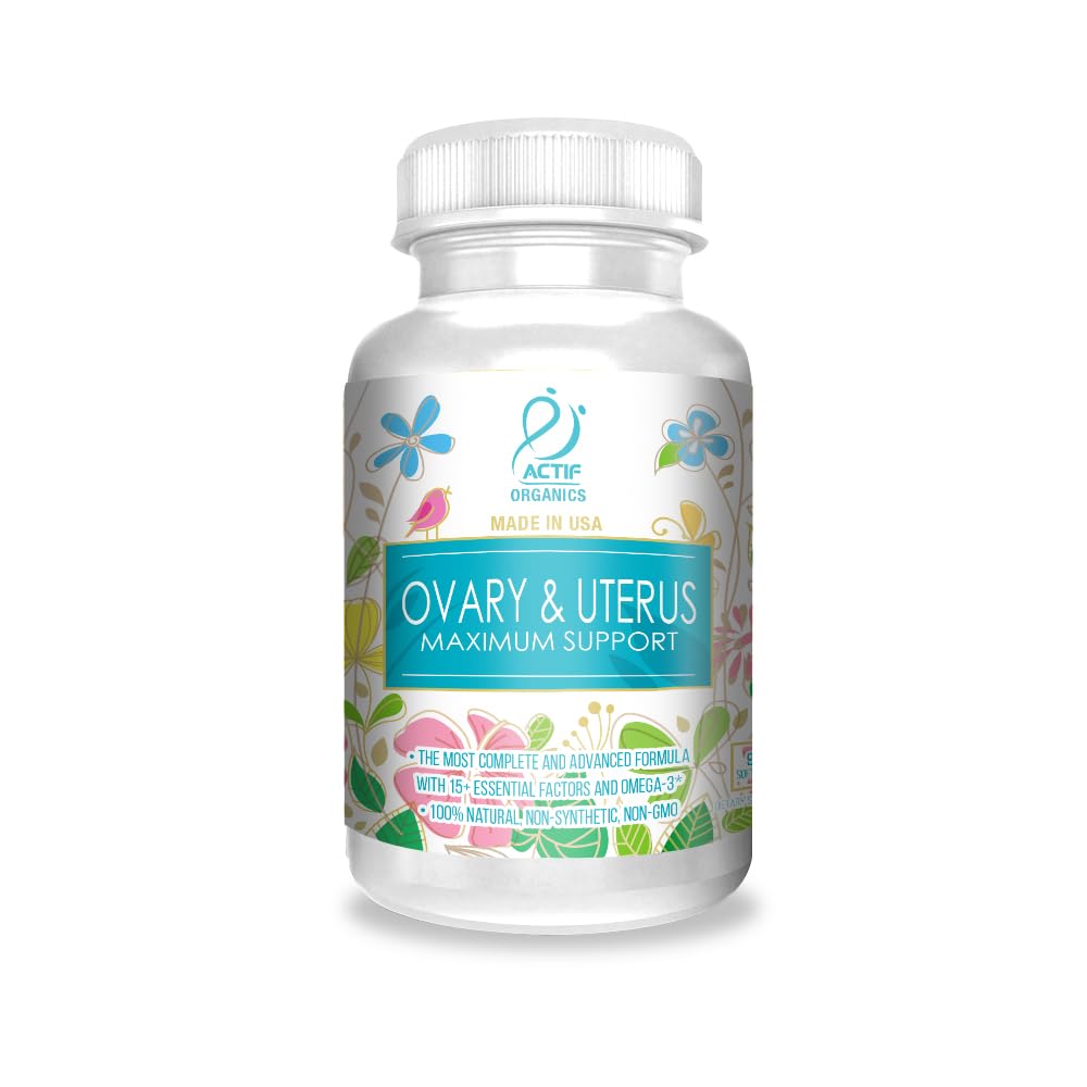 ACTIF Ovary und Uterus Maximale Unterstützung mit 15 Advanced Factors und Omega-3 – Non GMO, Made in USA, 90 Count