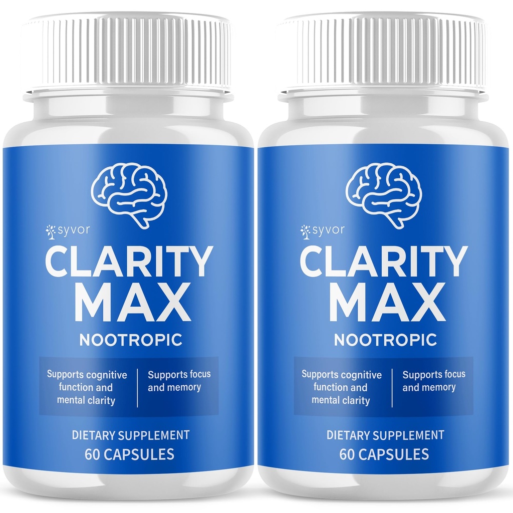 (2 Pack) Clarity Max Capsules, Official ClarityMax Pills with All Natural Ingredients, Clarity Max Advanced Brain Health & Wellness Support Formula with Premium Vitamins for Women & Men (120 Capsules)