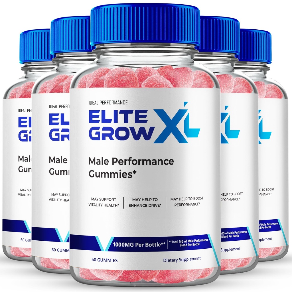 Elite Grow XL Gummies, EliteGrow XL Supplement Gummies for Men - Maximum Strength Performance All Natural Gummy to Support Stamina, Endurance and Energy, EliteGrowXL Gomitas Reviews (5 Pack)