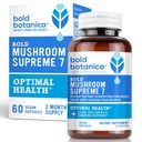 Bold Botanica Mushroom Supreme 7 – Pilzergänzung – Bio-Extrakte der Türkei Tail, Chaga, Phellinus, Reishi, Cordyceps, Maitake, Shiitake für Immununterstützung & Optimale Wellness, 60 Caps