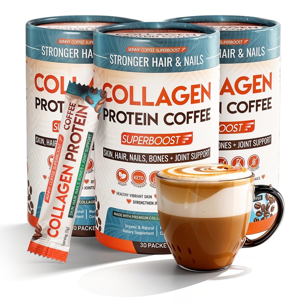 Collagen Protein Coffee Powder for Weight Loss – Supports Digestion, Bloating, Energy & Focus, Fat Burning, Joint, Skin, Hair & Nails – High-Protein for Women & Men (90 Servings)