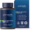 ProHealth NAD Triple Boost Ultra + 500mg Niagen NR. 3X NAD+ Optimizer Plus Apigenin, PQQ, Quercetin. Fördert Langlebigkeit, Herz- und Hirngesundheit, aktiviert Sirtuine für zelluläre Reparatur (30 Portionen)