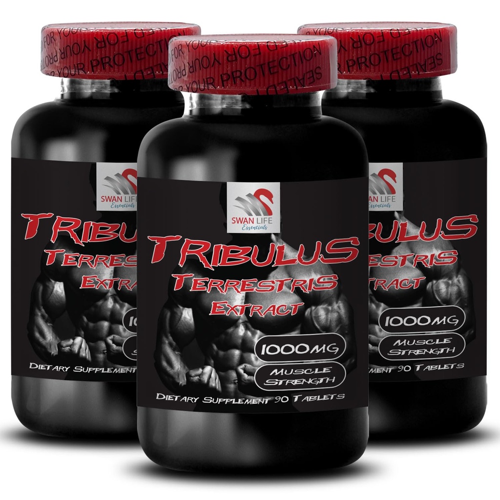 Energy Boost - TRIBULUS TERRESTRIS EXTRACT - Strength Activation, Dynamic Muscle Support, Stamina Recharge, Active Power, Physical Endurance, Body Power, Performance Support 3 Bottles 270 Tablets