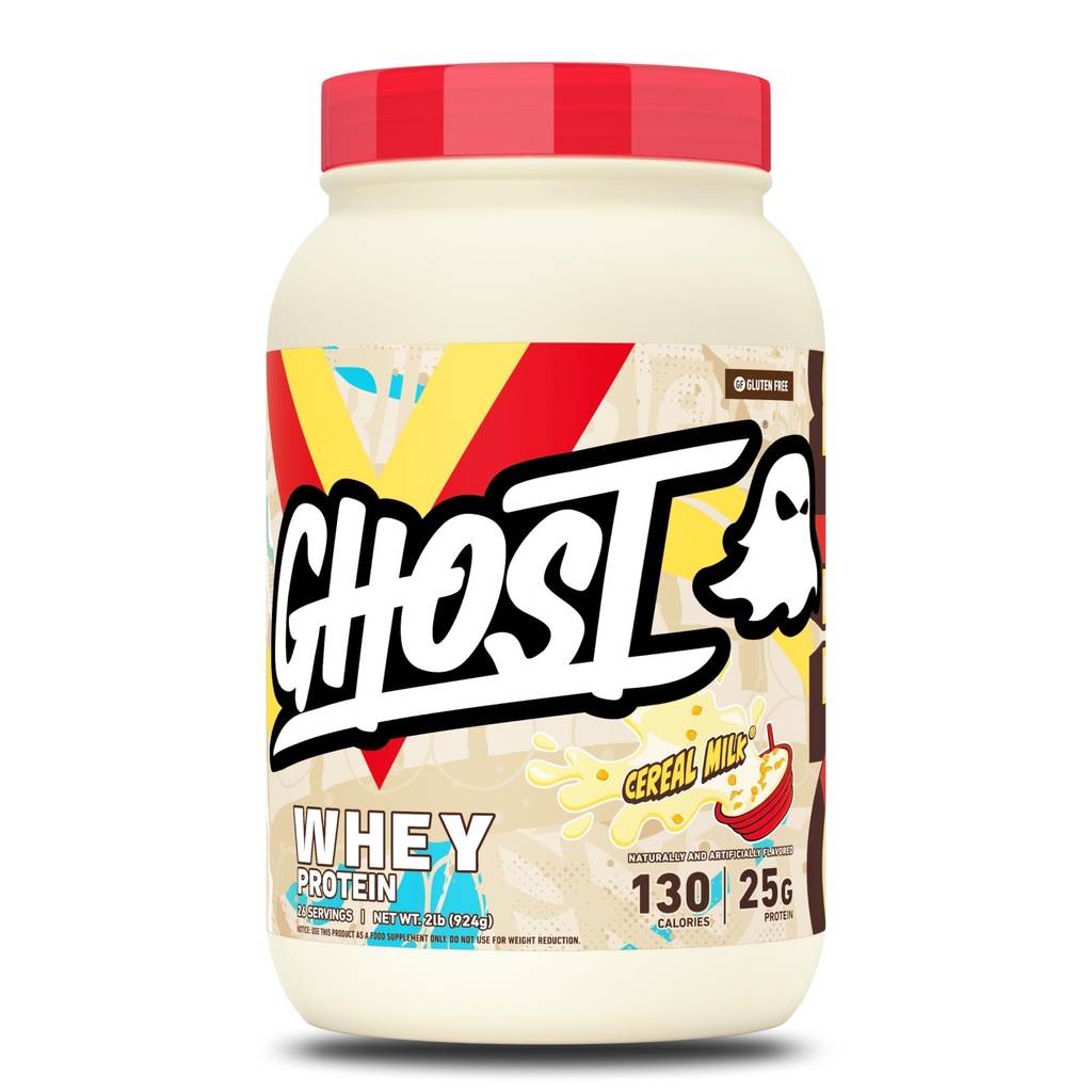 GHOST Whey Protein Powder, Cereal Milk - 2LB, 25G of Protein - Whey Protein Blend - ­Post Workout Fitness & Nutrition Shakes, Smoothies, Baking & Cooking - Soy & Gluten-Free