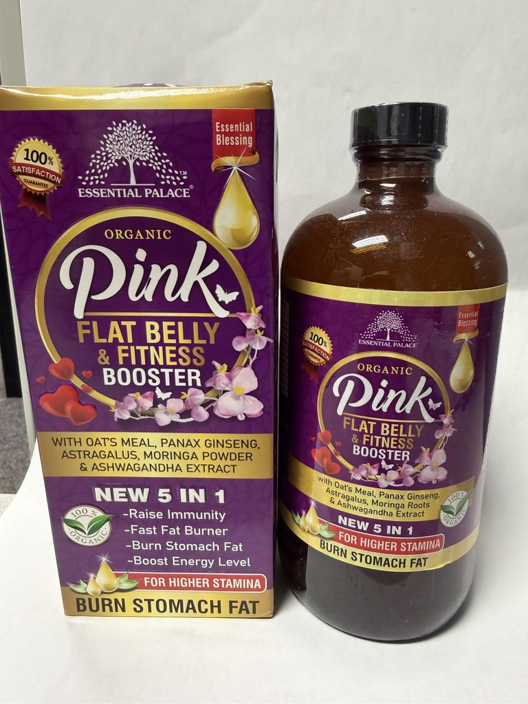 Essential Palace Organic Pink Flat Belly & Fitness Booster New 5 in 1 16 oz