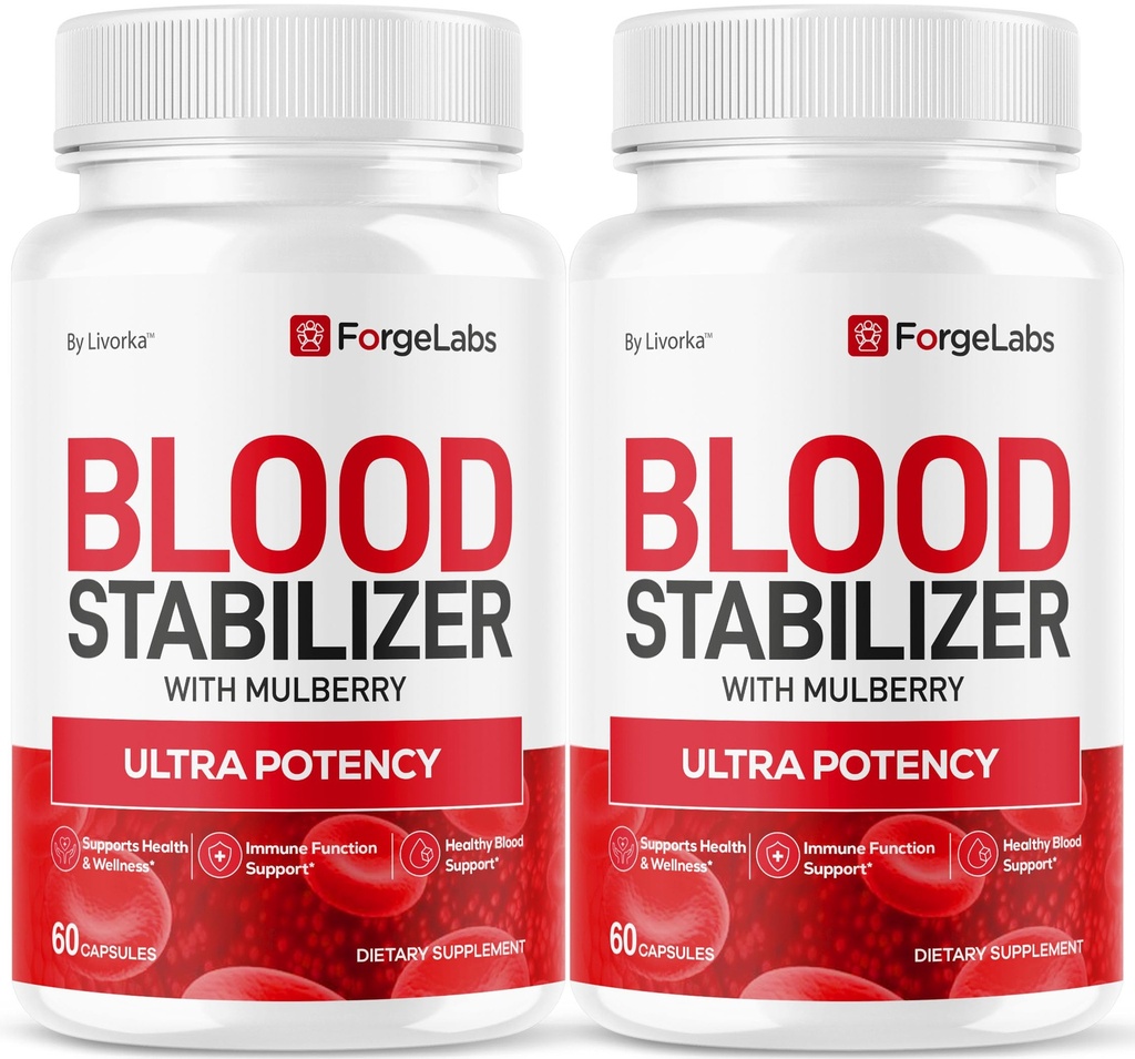 (2 Pack) Forge Labs Blood Stabilizer - Official ForgeLabs Capsules Natural Formula Support Advanced Premium Pills - Maximum Strength, Multivitamin for Health & Wellness, 120 Capsules for 2 Months
