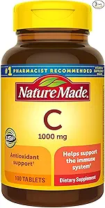 Nature Made Vitamin C 1000 mg Tabletten, 100 Zählen, um das Immunsystem zu unterstützen