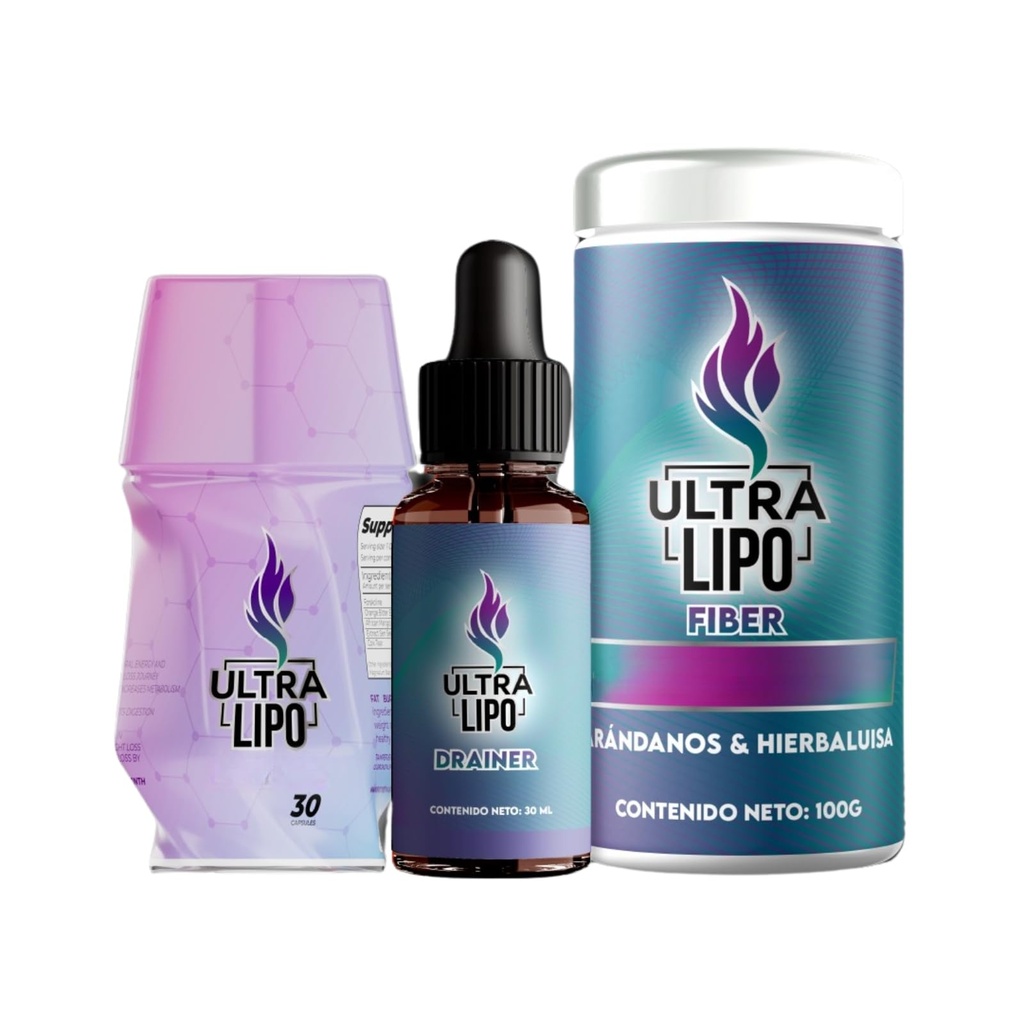 ULTRALIPO Fiber and Drainer Bundle, Natural Supplement for Wellness Support - Complete Kit