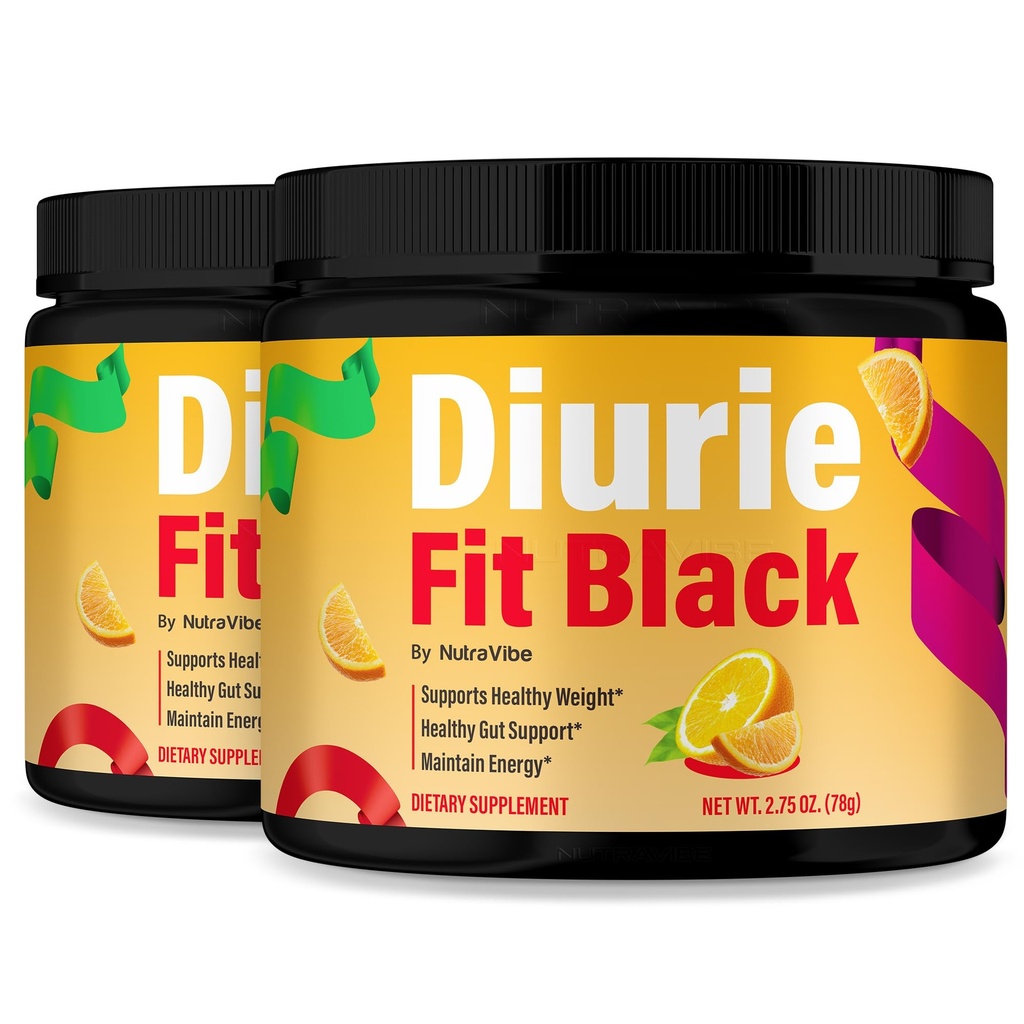 (2 Pack) Diurie Fit Black Powder – Premium Brazil-Inspired Formula with Natural Ingredients | Health & Wellness Formula for Energy, Healthy Shape & Active Lifestyle | Easy-to-Mix (60 Servings)
