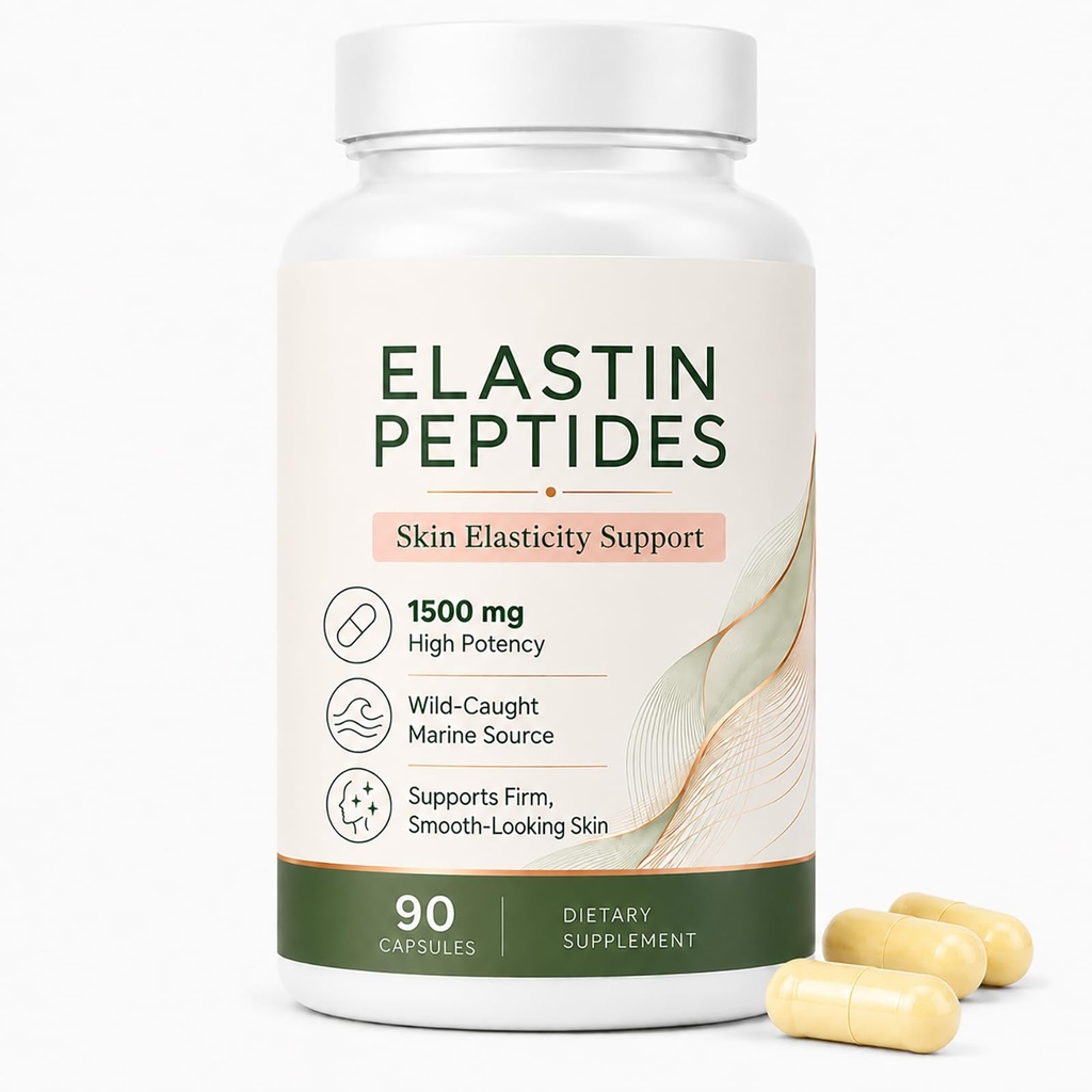 Elastin Peptide Skin Tightening Formula, 1500mg Per Serving, Skin Firmness & Elasticity Support, Beauty Formula for Daily Use, 90 Capsules