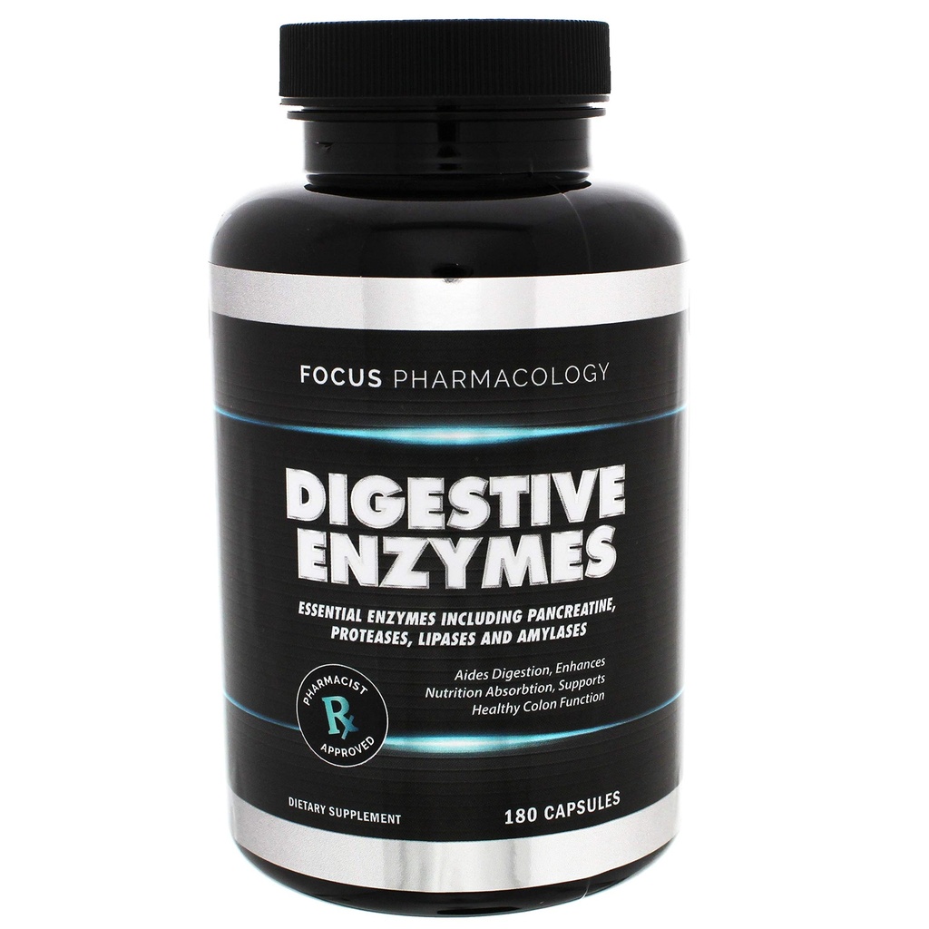 Digestive Enzymes and Probiotics Blend - 180 Ct Protease, Lipase, Lactase, Galactosidase, Acidophilus, Casei, Plantarum