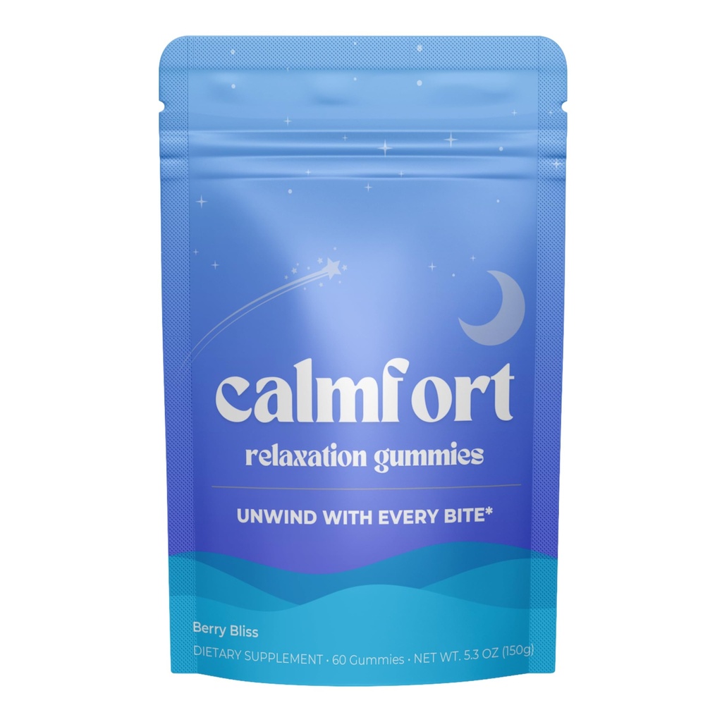 Natural Relaxation Gummies - Deep Sleep Support & Premium Stress Relief | 60 Count | Ashwagandha, L-Theanine & Taurine | Drug-Free Formula | Vegan Friendly