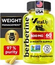 Berberine Supplement 500mg - USA Made Berberine 500mg - Non-GMO Berberine HCL - Berberine Ergänzungen für Gewichtsmanagement, Energie, Immununterstützung - 60 Kapseln