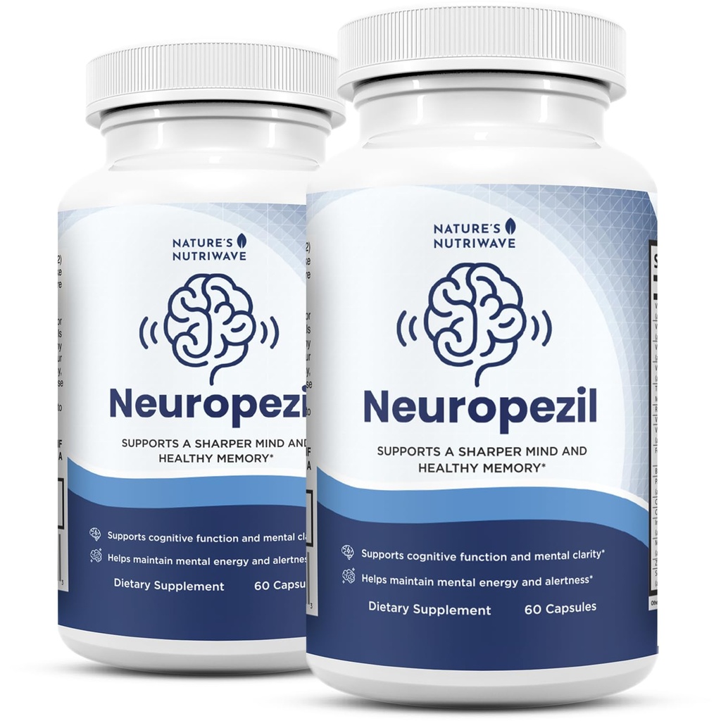 Neuropezil – Natural Multinutrient Formula with Bacopa, Phosphatidylserine & Amino Acids – Non-GMO, Easy-to-Take Capsules, Made in USA, GMP Certified Facility - 60 Count, 30 Servings, 2 Month Supply