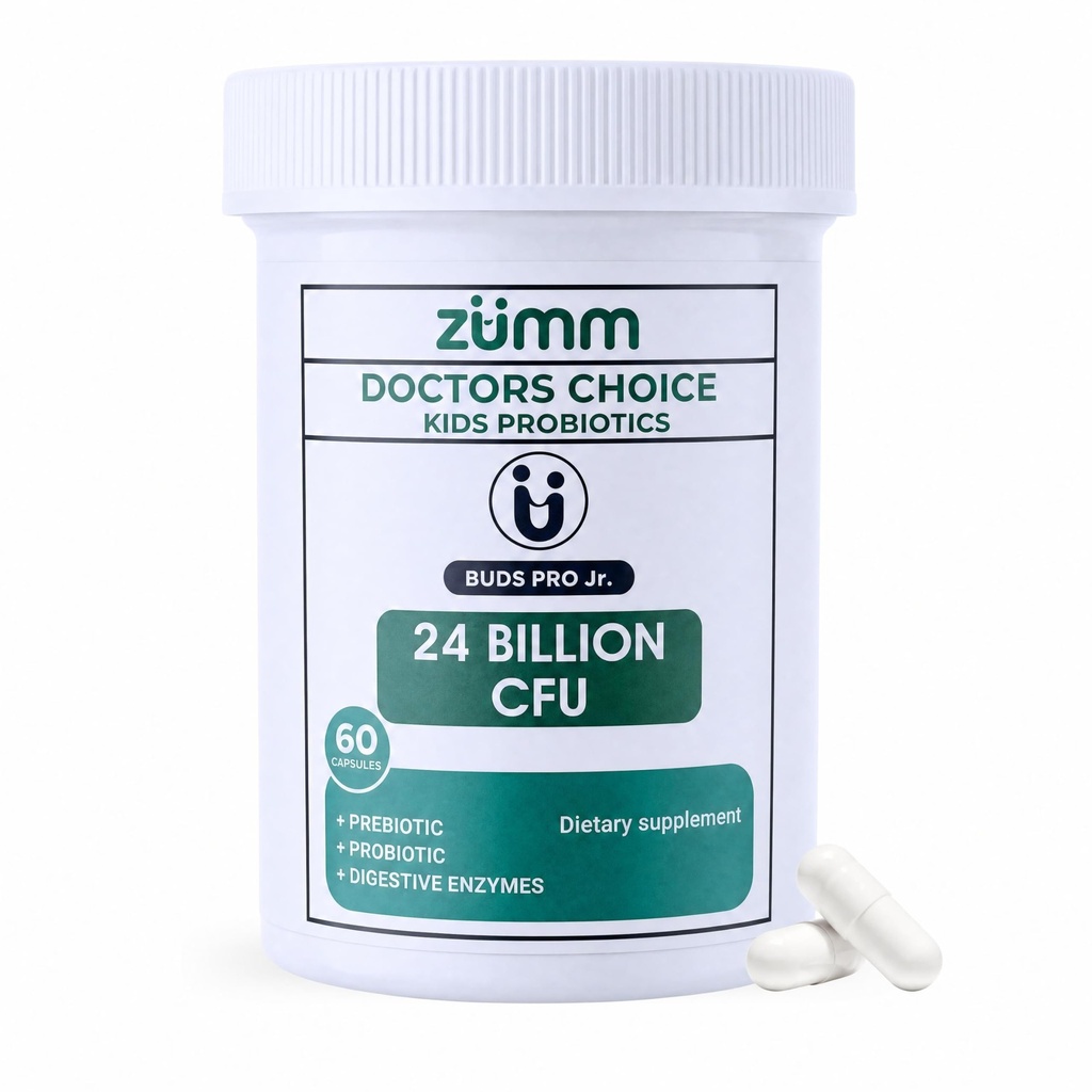 Doctors Choice Kids Daily Probiotic Capsules | 24 Billion CFU with Prebiotics & Digestive Enzymes | Acid-Resistant caps | Vegan | Non-GMO | Gluten Free | 60 Capsules | OPEN AND SPRINKLE FORMULA