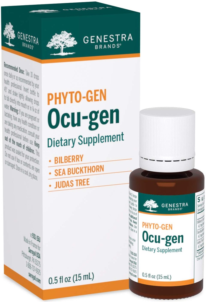 Genestra Brands Ocu-gen | Bilberry, Sea Buckthorn, and Judas Tree Herbal Supplement | 0.5 fl. oz.