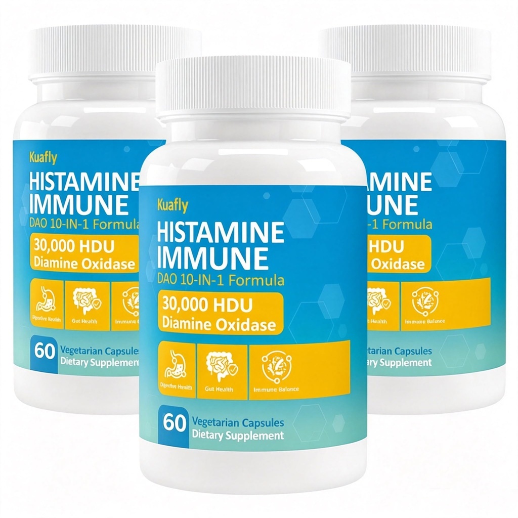 DAO Enzyme Supplements Histamine Blocker – Natural DAO Supplement with Diamine Oxidase & Quercetin, Immortelle, Vitamin C for Gut Health 180 Capsules