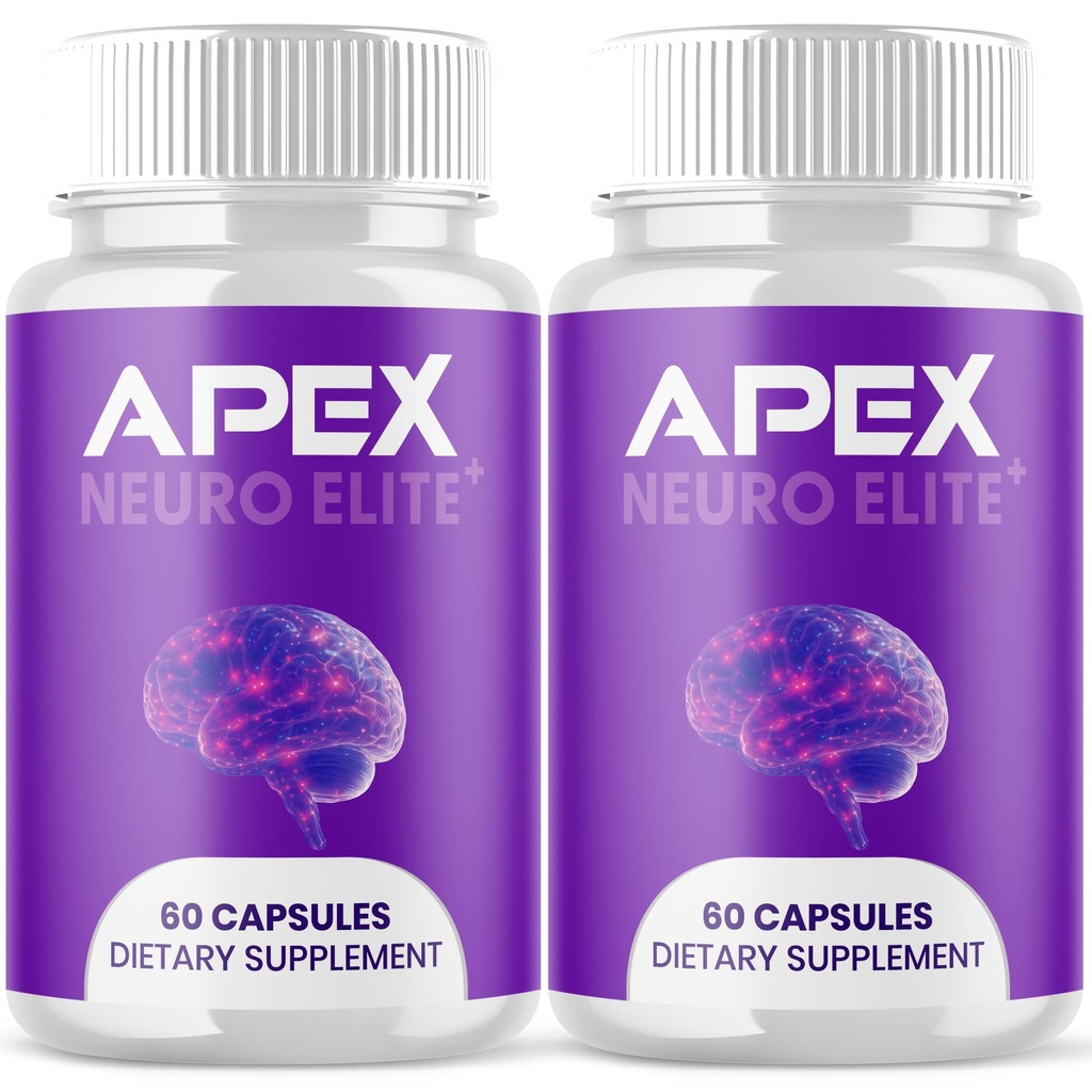 (2 Pack) Apex Neuro Elite Capsules, Apex Neuro Elite Brain Support Pills with Natural Ingredients, Advanced Formula ApexNeuro Maximum Strength Health & Wellness Vitamin for Women & Men (120 Capsules)