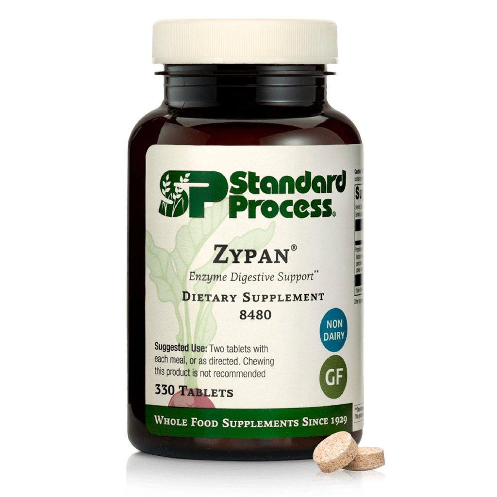 Standard Process Zypan - Digestive Health Support - with Pancreatin, Betaine HCI & Pepsin - Supports Macronutrient Digestion - 330 Tablets
