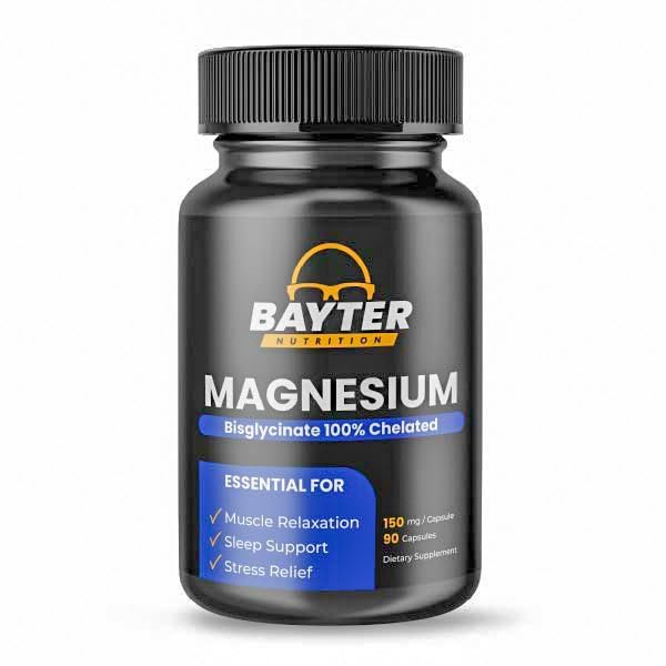 Magnesium Bisglycinate Extra Strength 100% Chelated for High Absorption to Support Restful Sleep and Muscle Relaxation, 90 Capsules